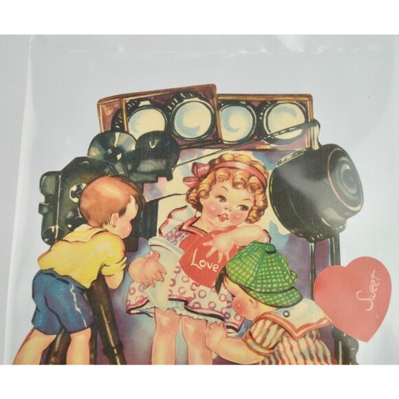 Vintage Mechanical Shirley Temple Child Star Articulating Valentine's Day Card - Picture 2 of 6